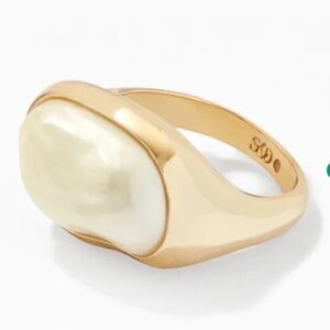 stella & dot ~ large pearl ring ~ gold size 5